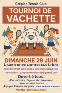 Tennis : Tournoi à la vachette @ terrains de tennis à l'îlot